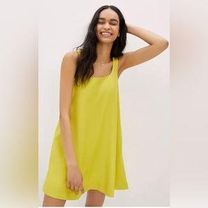 Maeve anthropology Lorraine chartreuse dress- medium